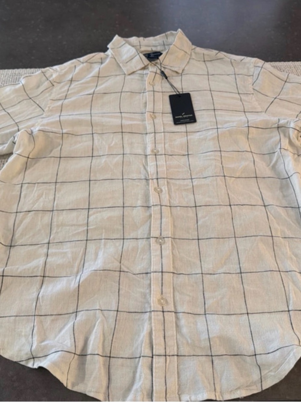 Daniel Hechter Cream Windowpane Button-Down Shirt